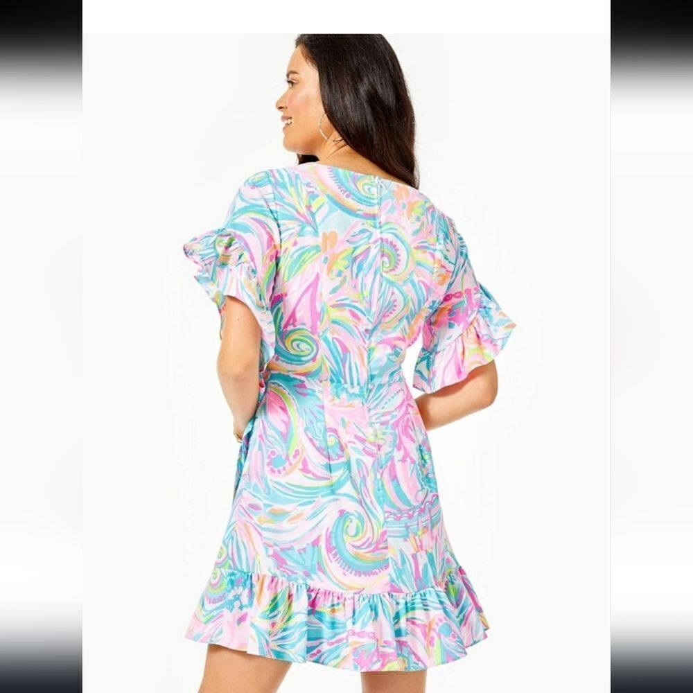 Lilly Pulitzer Lilly Pulitzer Darlah Wrap Dress Carnivale Coral Size 00 NEW - Picture 2 of 7